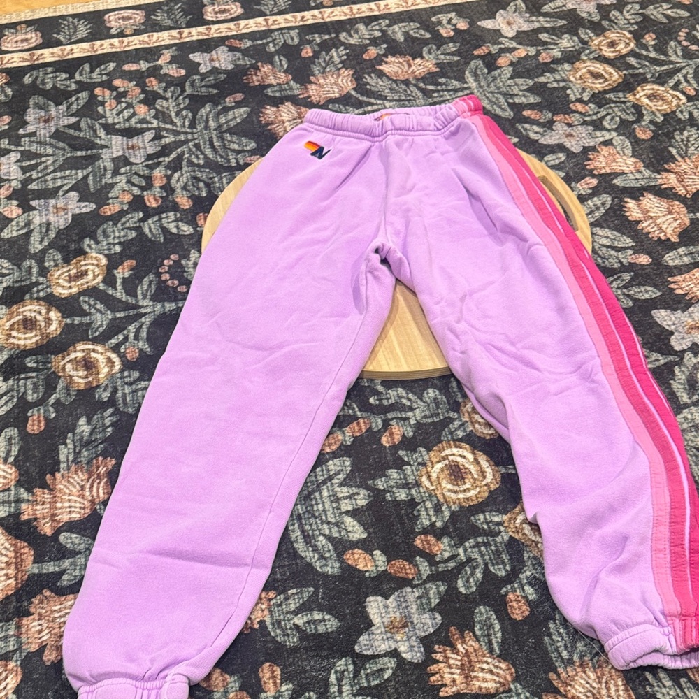 Aviator Nation purple stripe sweatpants XS